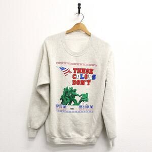 Vintage These Colors Don't Run Or Burn Army Sweatshirt Large